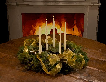 Five candles for memorial ritual